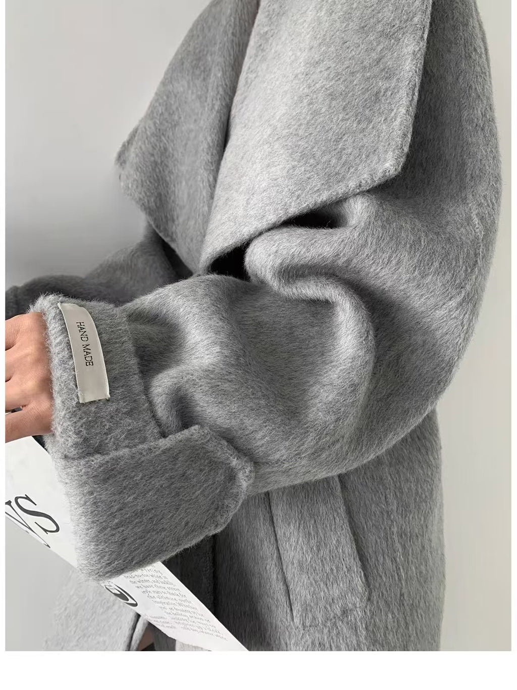 Oversized Lapel Double-faced Wool Coat