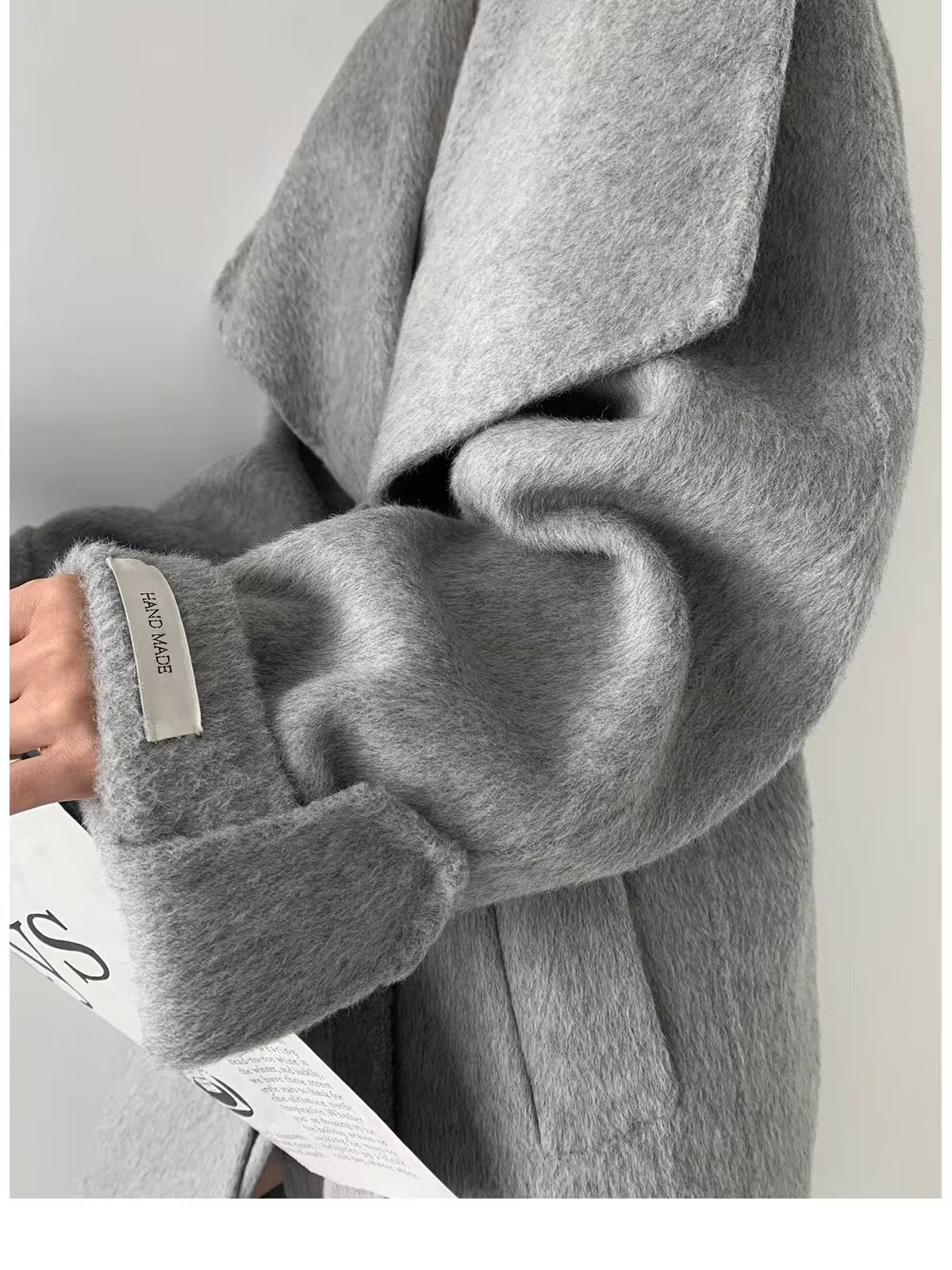 Oversized Lapel Double-faced Wool Coat