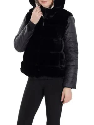 PUFF JACKET WITH FUR PANELS
