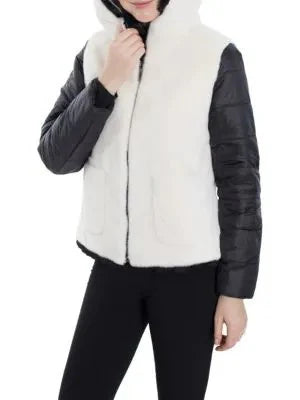 PUFF JACKET WITH FUR PANELS